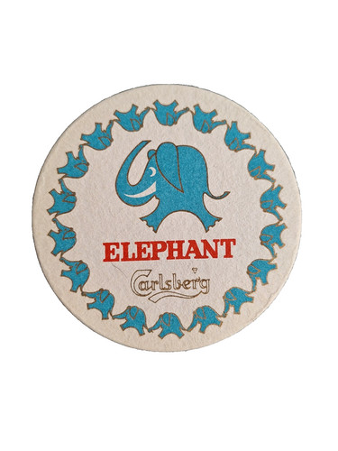 Carlsberg elephant beer mat - carlsberg,