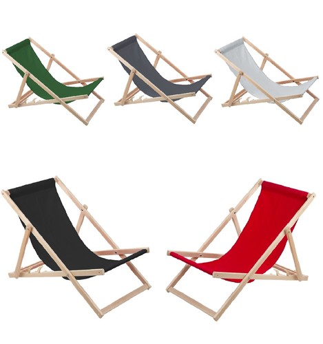 Wooden deck chair beech wood - wooden,