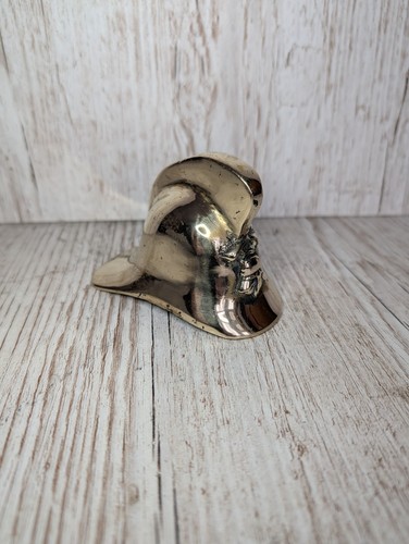 Brass fire helmet paperweight - fire,