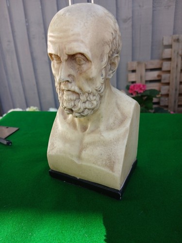 Antique aristotle resin - resin, carved