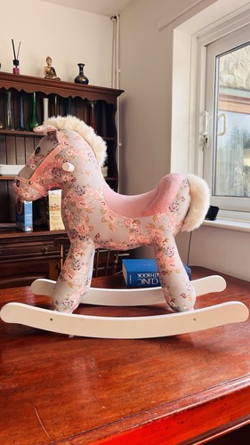 Floral pink plush rocking - pink,