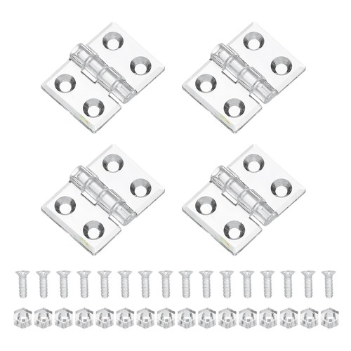 Pcs clear plastic hinges - 4,