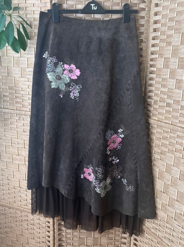 Together brown leather floral - brown,