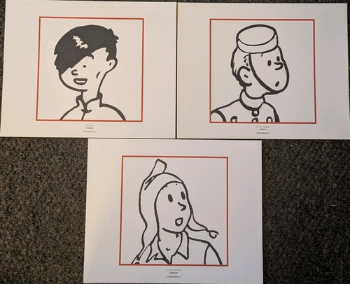 Tintin triptych set art - of,
