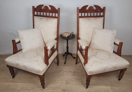 Pair vintage armchairs - of,