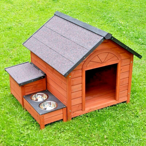 Wooden dog house - dog, raised