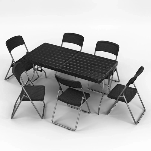 6pc folding table with - with, chairs