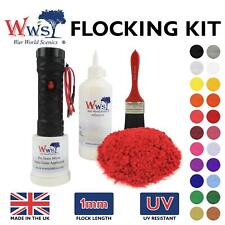 Fibre Flock Applicator & Glue Kit -22 Colours- Car Dashboard DIY Arts & Crafts