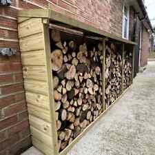 Garden Paradise 3m Wooden Narrow Log Store - Half Depth - 3m x 1.16m x 30cm