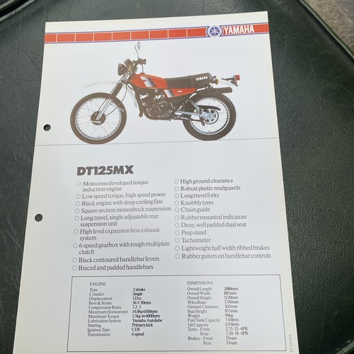 Yamaha dt125mx nos brochure - yamaha,
