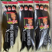 3x 52inches Pre-stretched Hair Extensions, Easy Braid, 300g 100% Kanekalon 