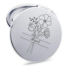 Personalised Compact Mirror Floral Handbag Pocket Mirror Christmas Birthday Gift