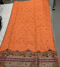 Punjabi Suit Unstitched Orange