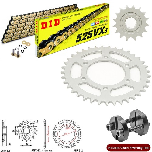 Vfr750 chain sprocket kit - &,