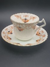 Royal Albe Crown China England VTG Teacup& Saucer  Floral Gold Trim