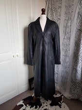 Black Real Leather Trench Coat