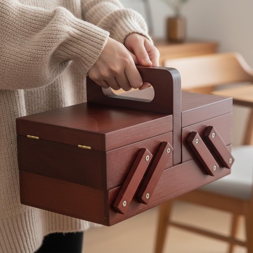 Storage box wooden - box, sewing