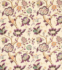 Sanderson curtain fabric ‘Roslyn’ 3m Emerald/Damson - 100% Linen