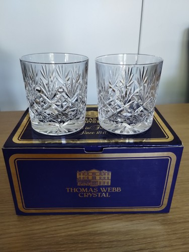 Thomas webb crystal glass pair - webb,