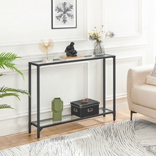 Black Console Table Tempered