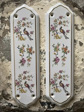 2x Vintage Ceramic Door Plates