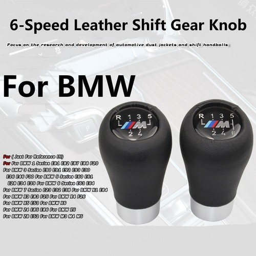 Black leather gear knob bmw - knob,