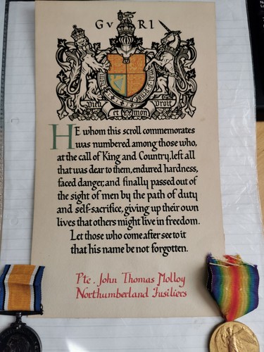 Ww1 medals tyneside irish - -,