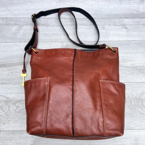 Fossil lane cognac pebbled - fossil,