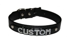 Custom Black Personalised Slave Cum Sissy Bondage Collar Submissive Smooth UK