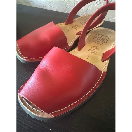 Pons avarcas red leather - red,