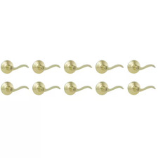 Naples Polished Brass Bed/Bath Door Lever 10-Pack
