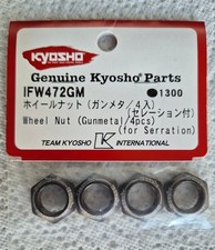 IFW472GM 4 Fluted Wheel Nuts Kyosho MP9 or 10 Gun Metal