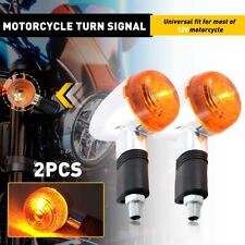 2x Motorcycle Bike Mini Bullet Turn Signal Indicator Lights Amber Round Lamp 12V