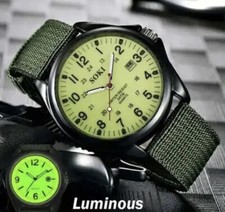 ✅ Swiss Army Military Watch Men’s Canvas Strap Analog Quartz Sport Wrist Gift UK