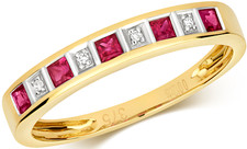 9CT GOLD RUBY DIAMOND RING