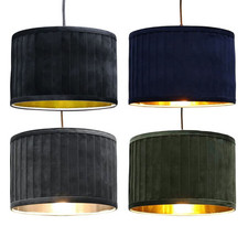 Modern Ceiling Lightshade 30cm Pendant Shade Table Lampshade Pleated Velvet