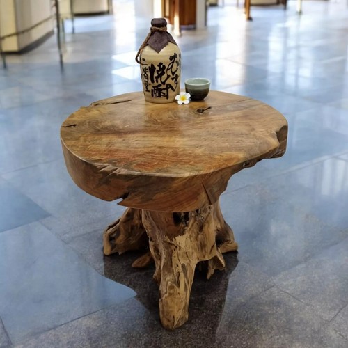 Side table teak burl - , wood