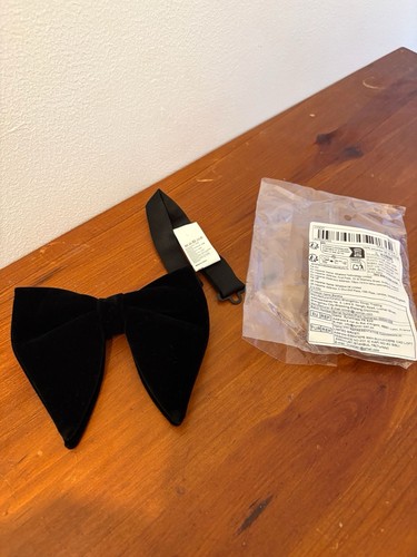 Black velvet bow tie - bow,