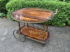Beautiful Vintage Mid Century Two Tier Drinks Trolley BRASS BAR CART
