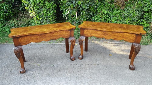Pair burr walnut - of,