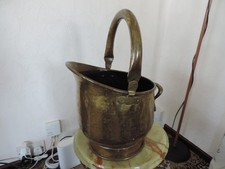 Antique brass coal scuttle