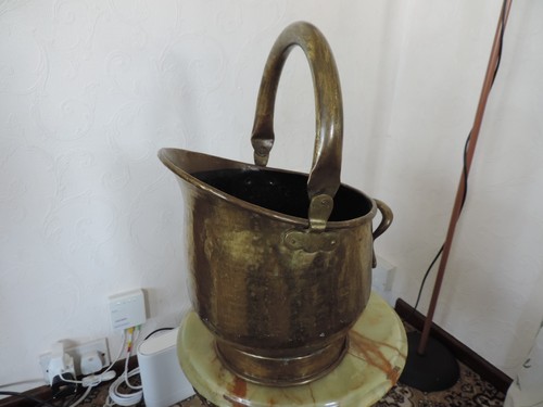 Antique brass coal scuttle