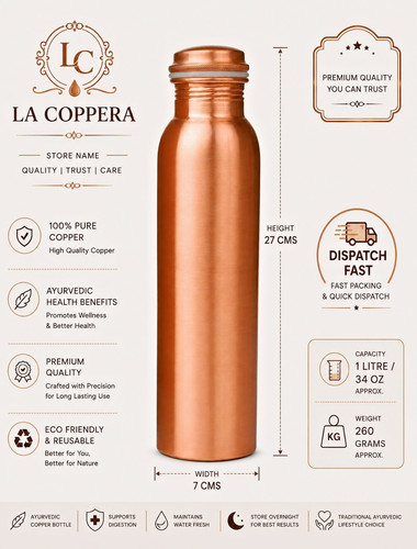 Pure 100 copper plain water - pure,