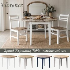 Dining Table Extending Round Kitchen Table Center Extension FLORENCE Furniture
