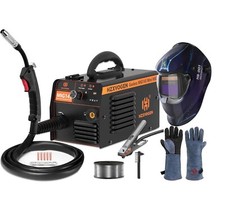 HZXVOGEN Mini MIG Welder MIG Welding Machine Gasless Flux Core Iron 220V 145A UK