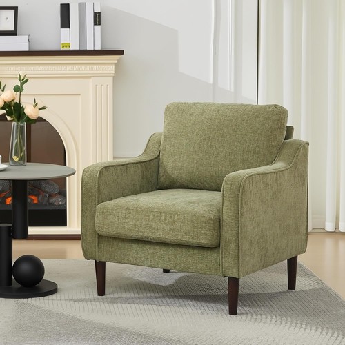 Linen upholstered accent chair - linen,