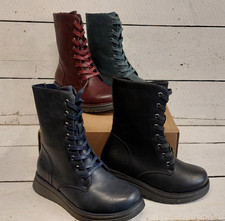 Ladies Heavenly Feet Martina 4 Vegan 8 Eyelet Lace & Zip Memory Foam Mid Boots