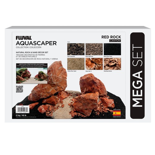 Fluval red stone rock aquarium - red,