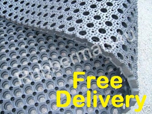 Rubber grass mat horse stable - horse,