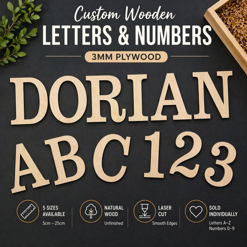 Custom wooden letters - wooden, &